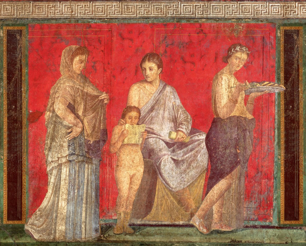 Roman fresco Villa dei Misteri Pompeii 001