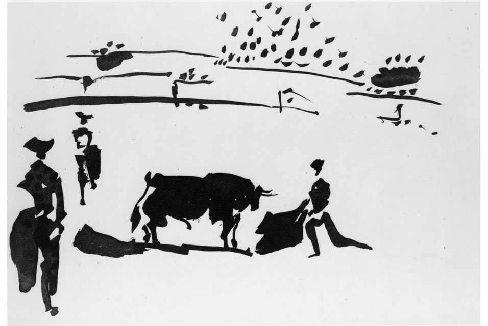 Pablo Picasso 1957 Citando Al Toro con la Capa